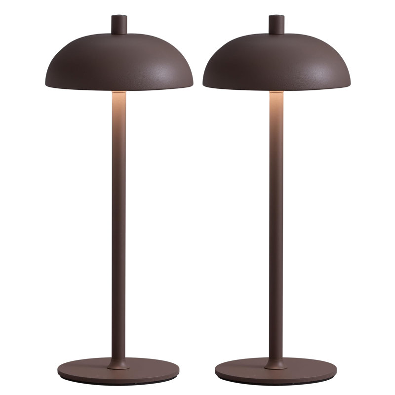 Cordless LED Table Lamp 3 Color Stepless Dimming Built in Rechargeable Battery Lights 2 Pack Corrigan Studio Base Finish Black